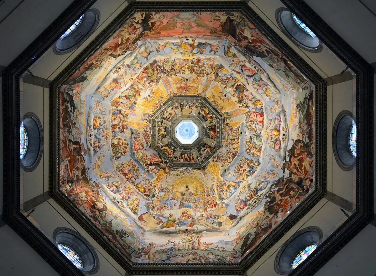 The frescoed interior of the dome