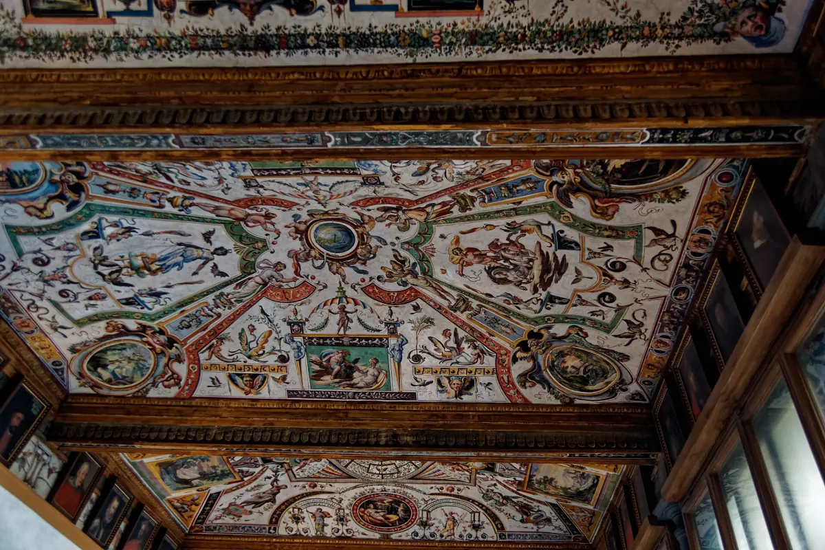 A painted ceiling in the Uffizi