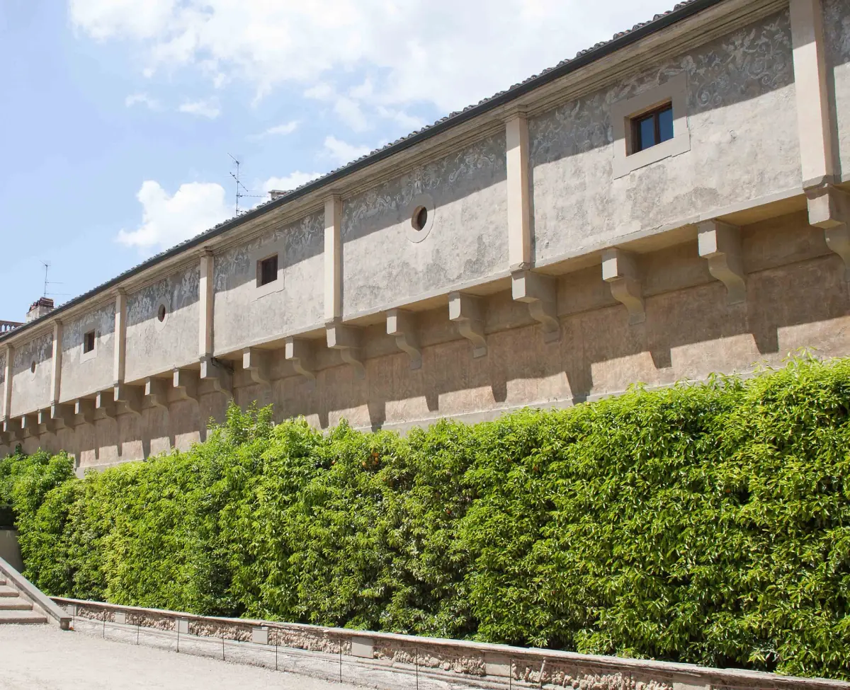 L'estremità del Corridoio Vasariano a Palazzo Pitti